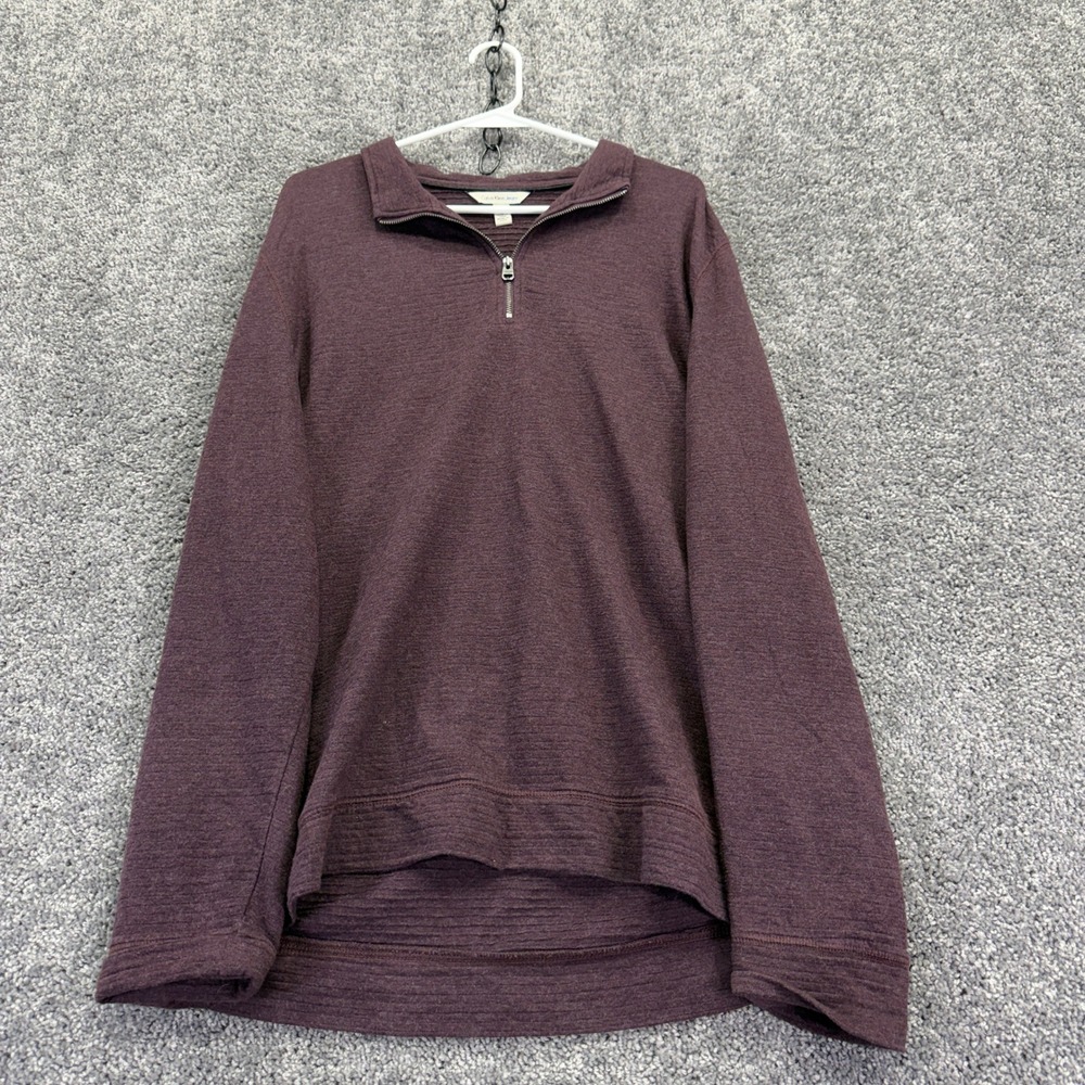 Calvin Klein Jeans Quarter Zip Mens L Burgundy Pullover